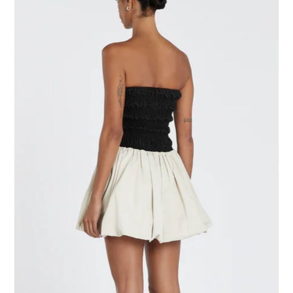 DISSH Black and Cream Strapless Mini Dress - Picture 2 of 8